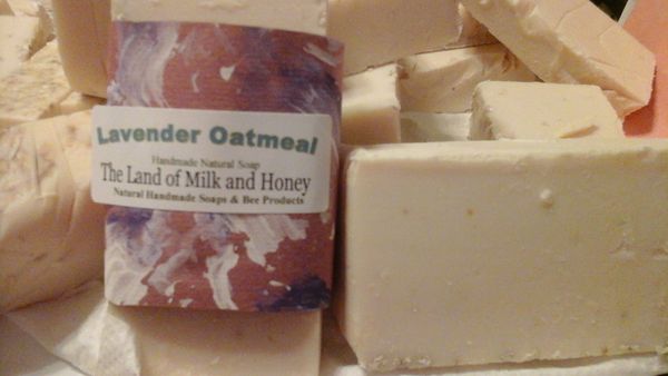Lavender oatmeal goat milk and honey handmade soap