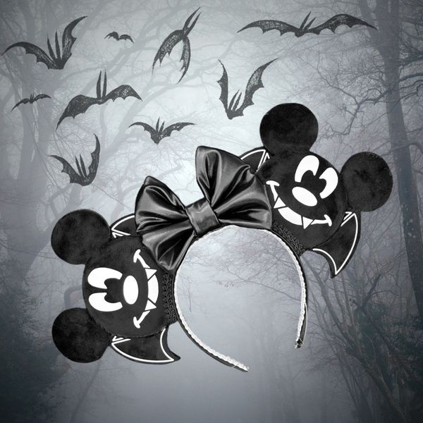 Vampire Mickey Disney Ears Headband, Bat Wing Mouse ears, Halloween Minnie  Ears