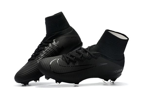 Nike Full Black Unisex Mercurial Superfly V Fg Football Boots Hig