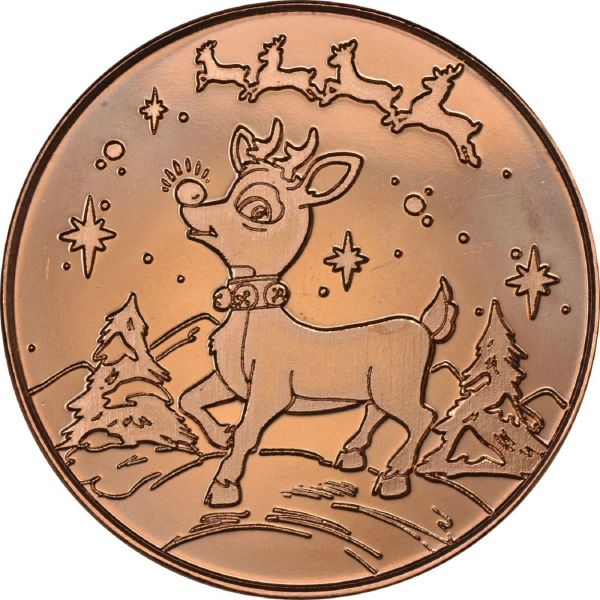 Lot of 20 - 1 oz Copper Round - Rudolph