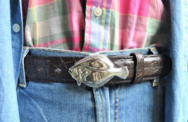 JEAN'S FRIEND Vintage Style Fish Fishing Wildlife Fisherman Elephant  Western Oval Belt Buckle