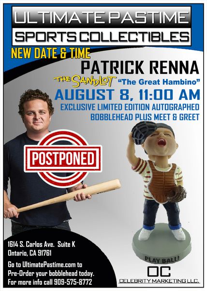 **Postponed** Patrick Renna "The Great Hambino" Autographed Bobble Head and Photo Op!