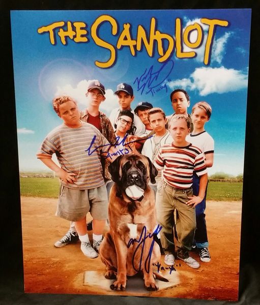 "The Sandlot" 3 Cast Member Signed 11x14 (Movie Poster) - Squints, Timmy Timmons and Yeah Yeah