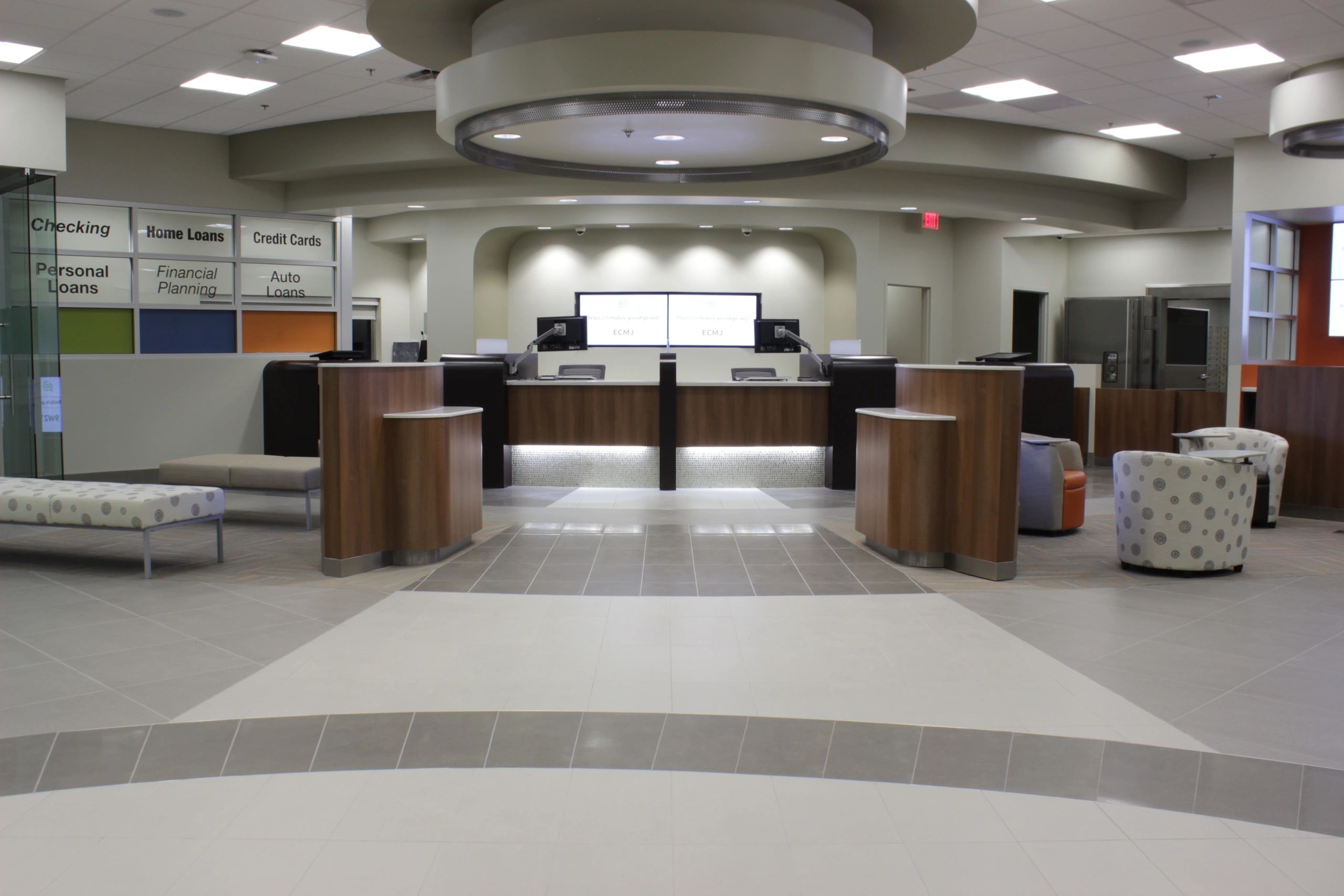 Commercial Tile Flooring in a bank
