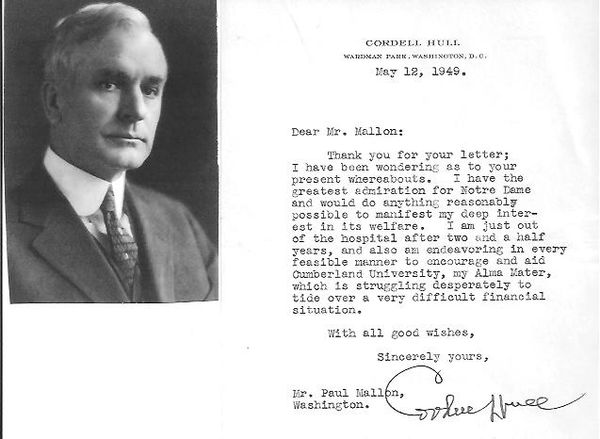 Cordell Hull, Renowned for His Work with the U.N., Called "Father of Nations" by Roosevelt