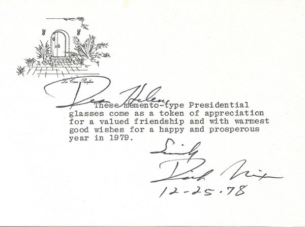 Richard Nixon Sends Presidential Glasses to Publisher Helen Copley -- TNS
