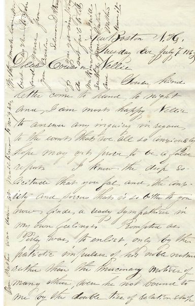 Civil War Letter: NH Postmaster/Republican Writes of Local Dead Soldiers; Gettysburg, Vicksburg Glorious for the Country