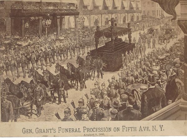 Ulysses S Grant Funeral Cabinet Card Artist Rendering Sketch