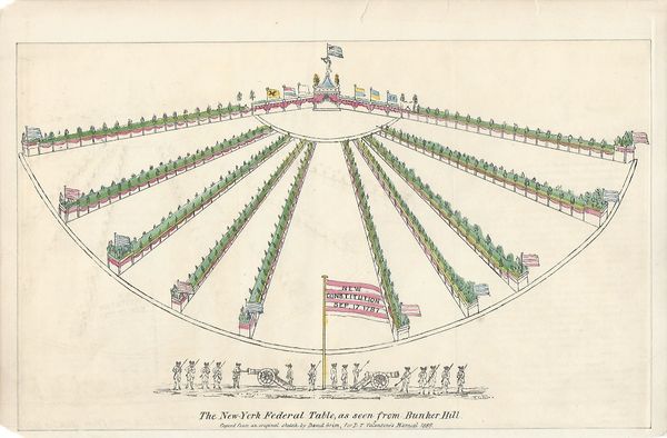 Hand Colored Print Of The New-York Federal Table Celebrates Battle Of Bunker Hill