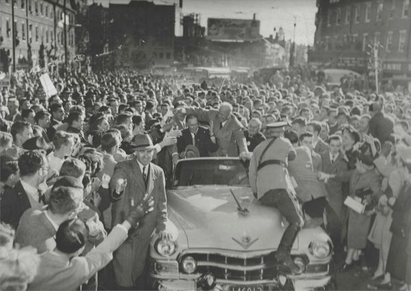 Boston Well Wishers Damage Car During Eisenhower's First Campaign -- Great Photograph, Letter