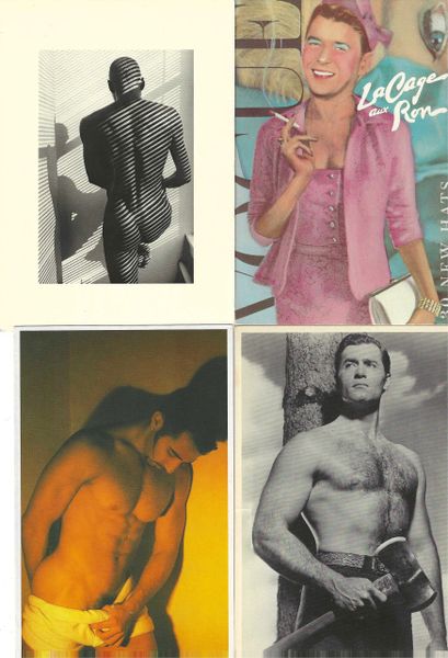 Wonderful Assemblage Of LGBTQ Postcards -- Risque, Camp, Nude, Political Themes, Including Ronald Reagan