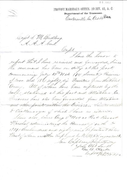 Battle Of Altoona, GA, Brings Heavy Casualties, Results In Report Of Confederate Prisoners, Amnesty For 389
