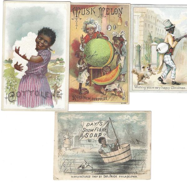 Superb Grouping Of African American Trade Cards, Christmas Card
