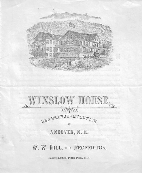 Two-Piece Advertising For Notable Winslow Hotel, Named For Mayflower Descendant