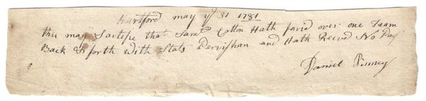 Revolutionary War Soldier Samuel Cotton Moves Team Of Horses In 1781