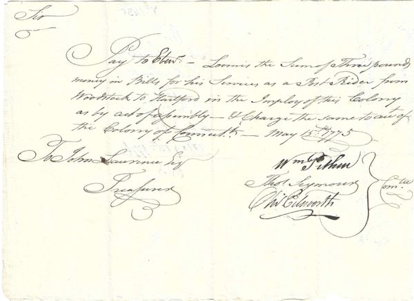 Three Notable Revolutionary War Heroes Sign Express Rider Pay Order