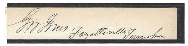 Confederate Congressman, Slave Owner George Washington Jones Autograph