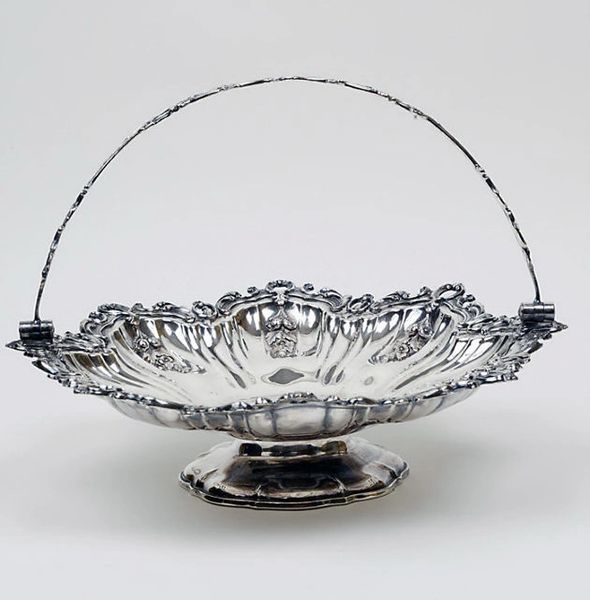 Antique Sheffield Silver Plate Cake Basket with Handle