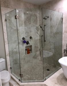 Neo-Angle Frameless Glass Shower Door