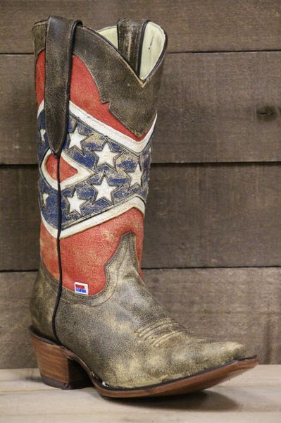 Confederate flag best sale square toe boots