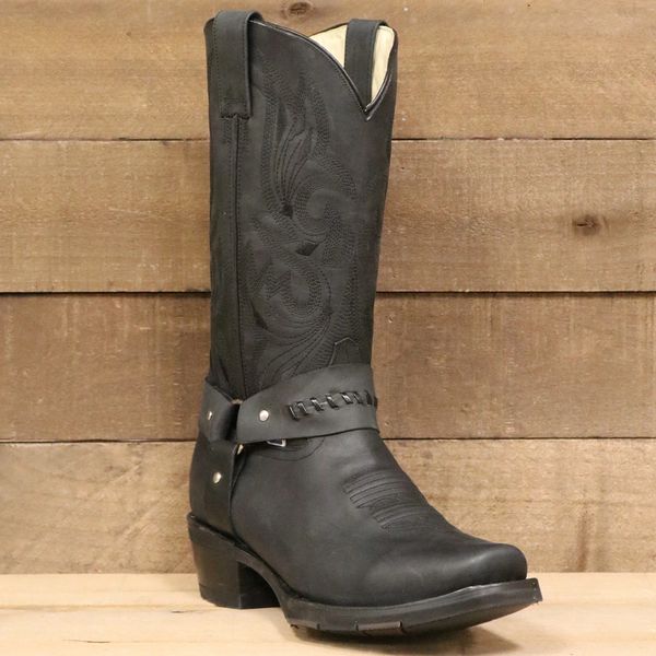 mens square toe harness boots