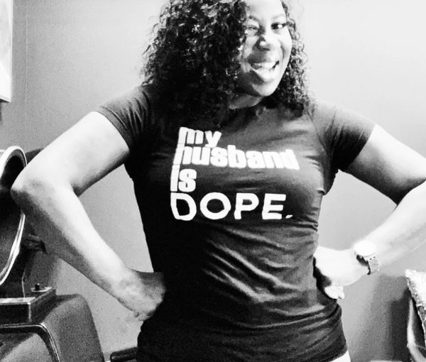 My husband is DOPE - Bella Fitted Tee