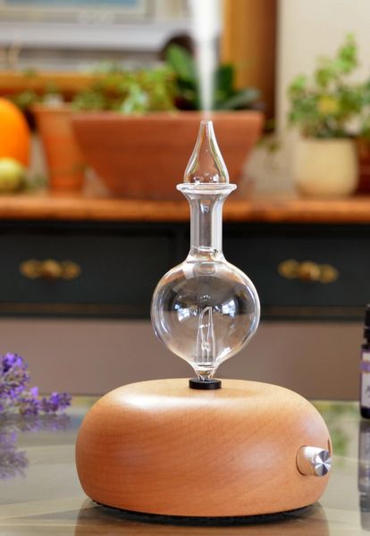 Aromis Aromatherapy Diffuser _ Wood and Glass Cold Air Nebuliser