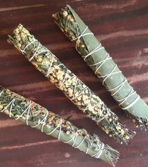 Wattle Blossom & Eucalyptus ~ Sacred Smoke Ceremony Wand ~ Australian Native Plant Medicine