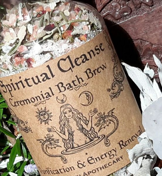 Spiritual Cleanse ~ Organic Botanical Bath Brew ~ Ceremonial Bath Soak for Purification & Energy Renewal ~ Esoteric Alchemy