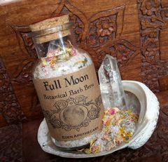 Full Moon ~ Organic Botanical Bath Brew ~ Clear Quartz Crystal Infused ~ Lunar Bathing Ritual