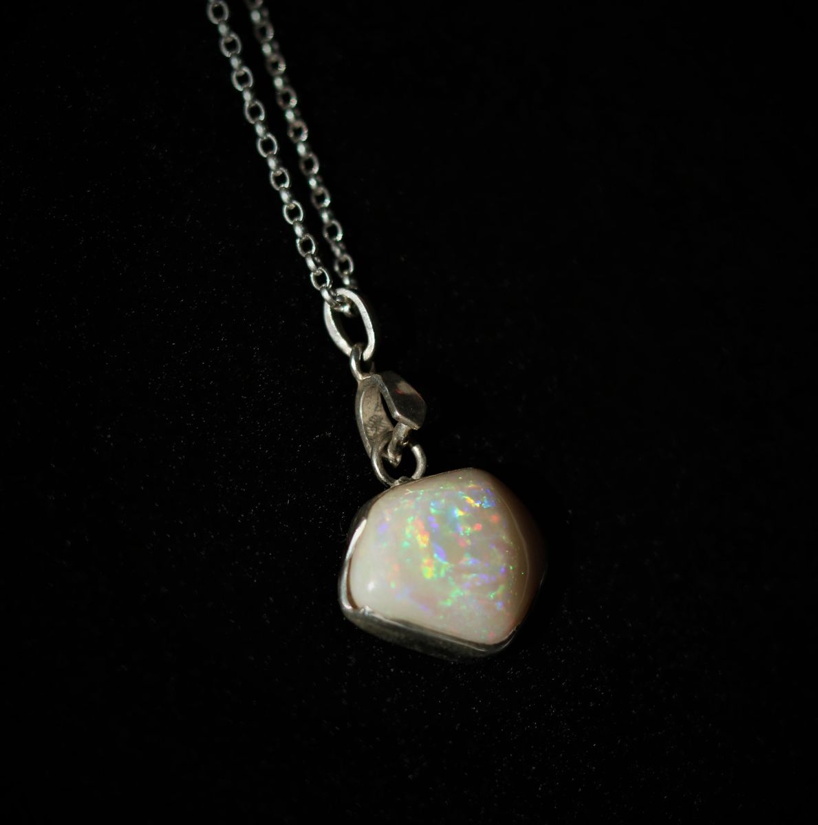 Coober Pedy Opal Necklace in Sterling Silver