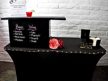 Mobile bar with chalkboard