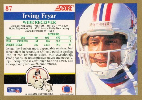 Smallthoughts: Old School Tuesday …Irving Fryar –  smallthoughtsinasportsworld