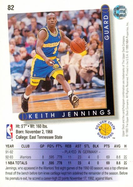 1993-94 Upper Deck #82 Keith Jennings