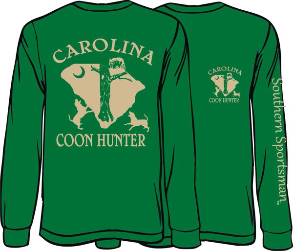 Carolina Coon Hunter Long Sleeve T-Shirt ( 7 Different Colors )