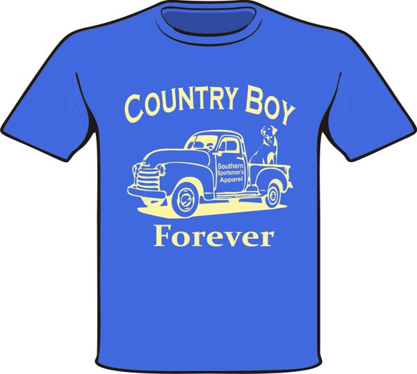 Country Boy Forever ( Toddler, and Infant ) Short Sleeve and Long Sleeve Shirts Royal with Khaki Print