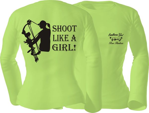 Shoot Like A Girl Long Sleeve T-shirt ( 10 Different Colors )