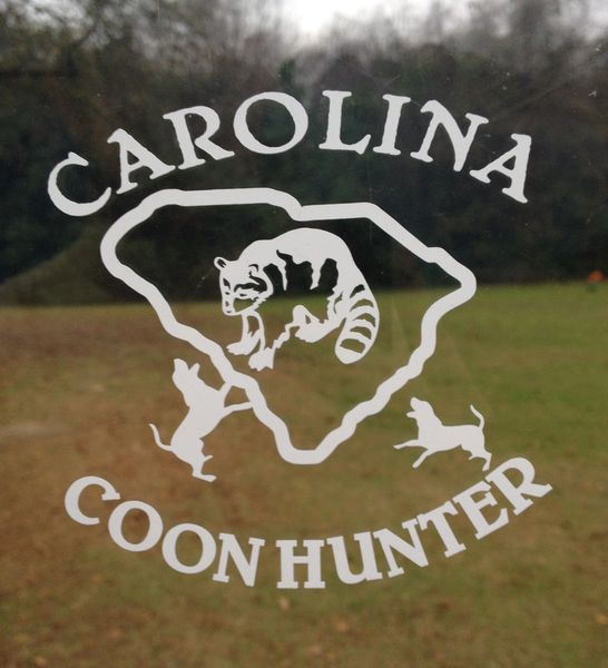 White Carolina Coon Hunter decal ( 4.5x4 )