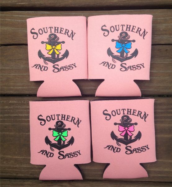 Southern and Sassy Anchor and Bow Koozies