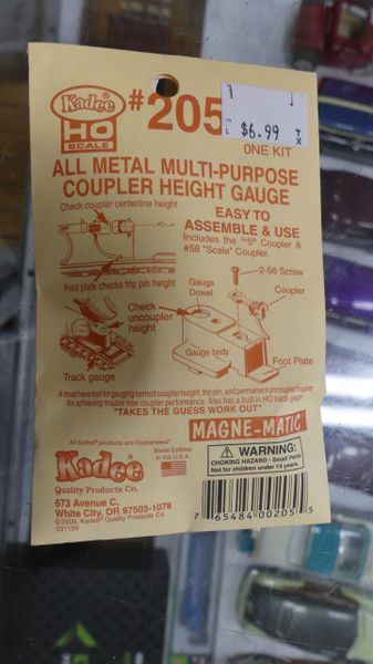 Kadee #205 All Metal Multi Purpose Coupler Height Gauge