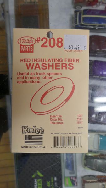 Kadee #208 Red Insulating Fiber Washers (.015 Thickness)