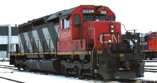 Bowser Ho Scale SD40 CN Stripes, W/ Dynamic Brake, Snow Shields, Ditchlights, Single Class Light DCC Ready *Pre-order*