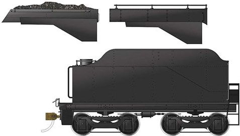 Rapido Ho Scale D10 Canadian Pacific Tender (Painted, Unlettered) *Reservation*