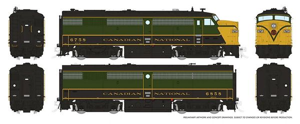 Rapido HO Scale MLW Canadian National (1954 Scheme) FPA-2U / FPB-2U DCC Ready *Reservation*