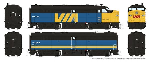 Rapido HO Scale MLW Via Rail FPA-2U / FPB-2U DCC Ready *Reservation*