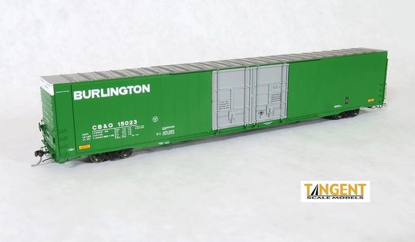 Tangent Scale Models Ho Scale CB&Q “Original 1-1969” Greenville 86′ Double Plug Door Box Car