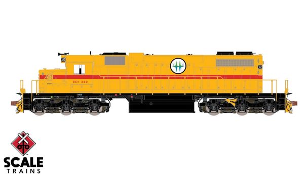 Scaletrains Rivet Counter HO Scale EMD SD38-2, BC Hydro/As Delivered Yellow DCC & Sound *Reservation*