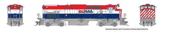 Rapido HO Scale MLW 420 BC Rail Red/White/Blue A Unit W/Ditchlights & B Unit Hockey Stick DCC & Sound *Reservation*