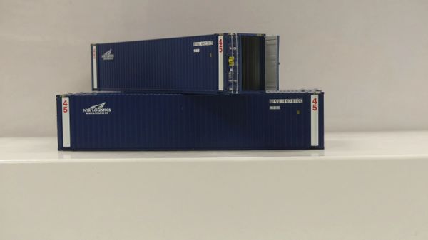 Aurora Miniature Ho Scale 45' NYK Logistics Dry Container 3 Pack