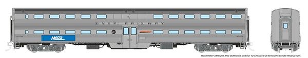 Rapido HO Scale "Gallery" Commuter Cars Metra (BNSF Railway Nameboard) Un-numbered Coach *Reservation*